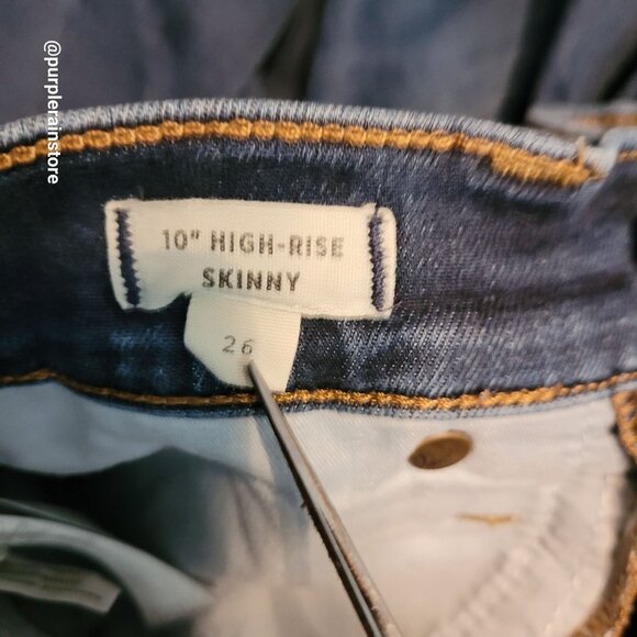 Madewell Jeans 26 Skinny 10" High Rise Woodland Wash Stretch Tummy Control Denim - Picture 5 of 12